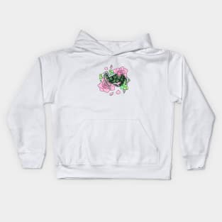 Bakugo Gauntlets with Peonies Kids Hoodie